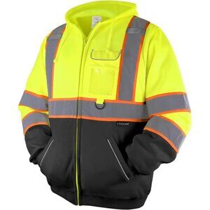 New Safety Hoodie Jacket, High Vis Reflective Safety Fleece Hoodie, PPE Gear